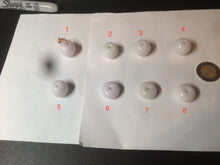 Load image into Gallery viewer, Type A 100% Natural white/light purple drum shape Jadeite Jade bead/pendant BF95
