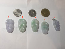 Load image into Gallery viewer, 100% natural type A  sunny green white purple jadeite jade leaf pendant group PB46
