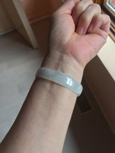 Load image into Gallery viewer, 53mm certified 100% natural Type A icy watery white light green gray (淡油青)Jadeite jade bangle PB268-1037
