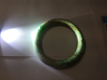 Load image into Gallery viewer, 58mm Certified Type A 100% Natural Sunny Green Brown with Green Floating Flowers Spring on Old Branches (春生旧枝) round cut Jadeite Jade Bangle PC210-6227
