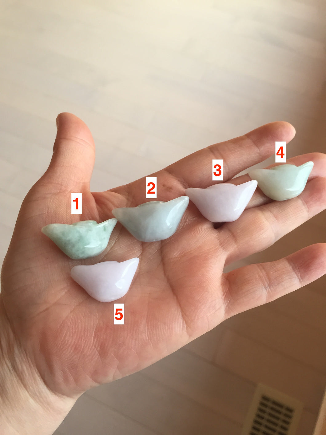 Type A 100% Natural light green/white/purple Jadeite Jade Ingots desk decor/pendant/worry stone BF157