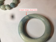 Load image into Gallery viewer, 52.8mm 100% natural blue/white Quartzite (Shetaicui jade) Blue sky and white clouds chubby round cut bangle SY27
