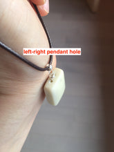 Load image into Gallery viewer, 100% natural light yellow/brown soap shape square nephrite jade safe and sound pendant group HT37
