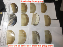 Load image into Gallery viewer, 11x5cm 100% Natural black yellow Buffalo Horn Comb big flaws group XY107
