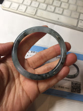 Load image into Gallery viewer, 55.8mm Certified Type A 100% Natural icy watery dark green/purple/gray round cut Jadeite bangle AA131-6925
