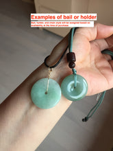 Load image into Gallery viewer, 23.5-28mm Type A 100% Natural sunny green/oily dark green black gray(老油青)/purple Jadeite Safety Guardian Button donuts pendant group PB301

