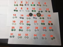 Load image into Gallery viewer, 8.5-9mm 100% Natural type A icy watery sunny green purple yellow safe and sound donut jadeite Jade dangling earring group BQ39
