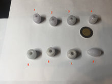 Load image into Gallery viewer, Type A 100% Natural white/light purple olive shape Jadeite Jade LuluTong (Every road is smooth) bead pendant BK108
