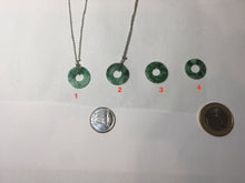 Load image into Gallery viewer, 16.3mm Type A 100% Natural sunny green Jadeite Safety Guardian Button donuts pendant PF52
