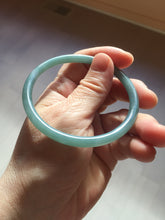 Load image into Gallery viewer, 58mm Certified Type A 100% Natural dark green/blue/gray with Guatemala slim round cut Jadeite bangle PE55-7024
