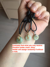 Load image into Gallery viewer, 12-13.2mm Type A 100% Natural light green yellow brown gray Jadeite Safety Guardian Button donuts pendant PF39 Add on item
