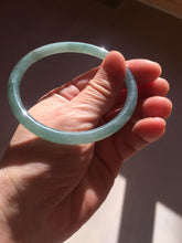 Load image into Gallery viewer, 59.5mm Certified Type A 100% Natural dark green/blue/gray with Guatemala slim round cut Jadeite bangle PE74-1468
