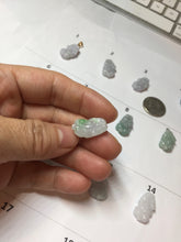 Load image into Gallery viewer, 100% natural type A light green purple white gray jadeite jade 3D PiXiu(貔貅) pendant group necklace PB260
