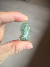 Load image into Gallery viewer, 100% natural type A icy watery jadeite green/yellow/white 3D PiXiu(貔貅) Feng Shui Wealth Attractor with Wealth Pool pendant group necklace PD8
