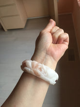 Load image into Gallery viewer, 51mm 100% natural pink red brown carved Phoenix and Peony (凤穿牡丹)  Quartzite (Shetaicui jade) bangle SY126
