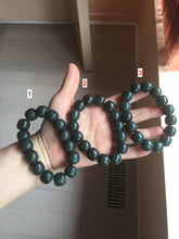 Load image into Gallery viewer, 100% Natural 14x12.3mm dark green/gray/brown/black vintage style nephrite Jade bead bracelet HE50
