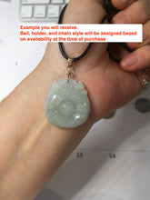 Load image into Gallery viewer, 100% Natural Type A Light Green Gray Jadeite Jade Lucky Fortune Seashell (福贝) Pendant Group PH235
