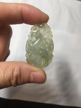 Load image into Gallery viewer, Type A 100% Natural  Light Green gray (淡油冰)Jadeite Jade Horse Pendant PC233
