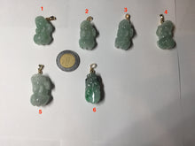 Load image into Gallery viewer, 100% natural type A sunny green jadeite jade 3D PiXiu (貔貅) pendant group AX150
