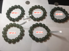 Load image into Gallery viewer, 14x13mm 100% Natural light green/gray/black vintage style nephrite bead bracelet HF131-1

