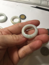 Load image into Gallery viewer, Size 7 3/4-13 100% natural type A light green/purple/white/brown jadeite band ring group PD196
