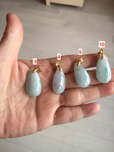 Load image into Gallery viewer, 100% natural icy watery green/purple type A jadeite jade water drop pendant necklace group AD23
