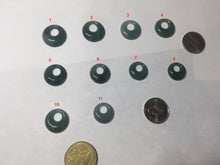 Load image into Gallery viewer, 100% natural Type A dark green blue gray Guatemala jadeite safety Guardian ring pendant PD12
