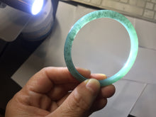 Load image into Gallery viewer, 55.5mm Type A 100% Natural dark green/blue/gray/black Guatemala slim round cut Jadeite bangle PJ102
