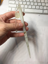 Load image into Gallery viewer, 16.5cm 100% Natural White Light Green Yellow Autumn Hues Xiu Jade (Serpentine) Hairpin with hanging beads SY136
