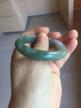 Load image into Gallery viewer, 50.5mm certified 100% natural Type A light oily dark green purple gray watermelon rind (瓜油青) jadeite jade bangle PC247-1382
