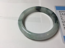 Load image into Gallery viewer, 56.5mm Certified Type A 100% Natural light purple white green with green floating flowers jadeite Jade bangle PB295-7300
