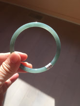 Load image into Gallery viewer, 58.8mm Certified Type A 100% Natural dark green/blue/gray with Guatemala slim round cut Jadeite bangle PE72-1491
