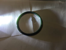 Load image into Gallery viewer, 54-64mm certified 100% Natural dark green black (青玉) slim round cut nephrite group Jade bangle HT106

