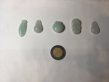 Load image into Gallery viewer, 100% natural type A icy watery sunny green/purple/clear small Jadeite Jade pendant group BL47
