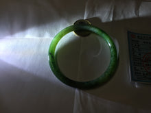 Load image into Gallery viewer, 60.3mm certified 100% Natural dark green/black round cut nephrite (碧玉)  bangle HN47-9151
