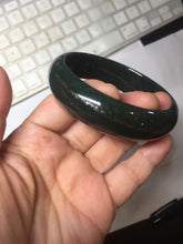 Load image into Gallery viewer, 62.5mm 100% Natural dark green/black meteorite Star Trail(星轨) Night sky nephrite bangle HN161-5901
