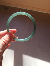 Load image into Gallery viewer, 56.5mm Certified Type A 100% Natural dark green/blue/gray Guatemala slim round cut Jadeite bangle PE59-7037
