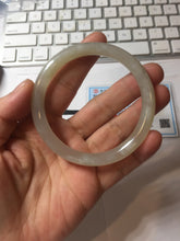 Load image into Gallery viewer, 56.3mm Certified 100% Natural Pale Lotus Pink (淡藕粉) &amp; Gray Round-Cut Nephrite Jade Bangle HN145-3372
