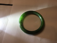 Load image into Gallery viewer, 53.3mm 100% Natural dark green/black round cut nephrite (碧玉) bangle HN98
