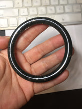 Load image into Gallery viewer, 60mm certified 100% Natural dark green/black meteorite round cut nephrite bangle HN132-0606
