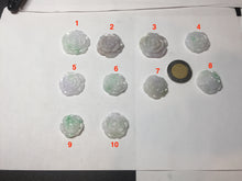 Load image into Gallery viewer, Type A 100% Natural light sunny green/white/purple(白底青) jadeite Jade rose flower Pendant BF150
