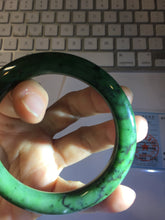 Load image into Gallery viewer, 56.8mm Certified 100% Natural Deep Pine Green/Black "Serene Ember Forest" Nephrite (red-skin nephrite 红皮碧玉) Bangle HT168-21-3866
