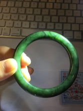 Load image into Gallery viewer, 54.8mm Certified 100% Natural Deep Pine Green/Black "Serene Ember Forest" Nephrite (red-skin nephrite 红皮碧玉) Bangle HT168-20-3847
