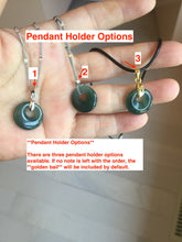 Load image into Gallery viewer, 100% natural Type A dark green blue gray Guatemala jadeite safety Guardian ring pendant PD12
