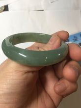 Load image into Gallery viewer, 51.5mm Certified Type A 100% Natural Oily Dark Green Gray Black(油青) Oval Jadeite Jade Bangle PE101-7127

