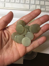 Load image into Gallery viewer, 100% Natural type A light icy watery green/yellow/gray (黄杨绿)round Jadeite Jade safe and sound pendant group BF158
