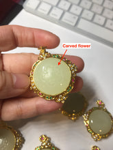 Load image into Gallery viewer, 100% Natural yellow/green nephrite Jade(黄玉) pendant HF84
