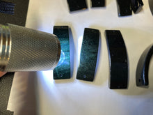 Load image into Gallery viewer, 100% natural type A black jadeite jade (mocui, 墨翠) rectangle bead/craft supplies AY78
