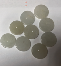 Load image into Gallery viewer, 14.8mm Type A 100% Natural icy watery light purple/yellow/white /green Jadeite Jade Safety Guardian Button Pendant group AX161
