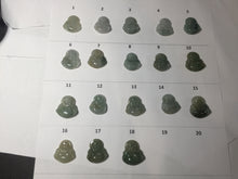 Load image into Gallery viewer, 100% Natural type A icy watery oily dark green(油青) happy Buddha jadeite pendant BS126
